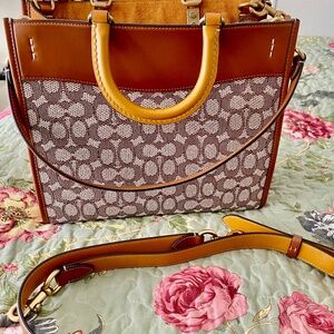 Coach Signature Jacquard Rogue Satchel 0 EUC